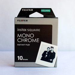 FUJIFILM 富士 一次成像相机正方形拍立得相纸instax SQUARE SQ10/20/SQ6/SP-3相机胶片 Square方形 mono黑白时光款10张