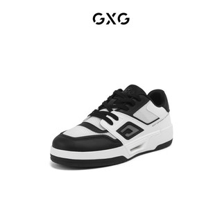 GXG男鞋板鞋百搭小白鞋滑板鞋运动板鞋男款休闲鞋男潮 白色/黑色 42