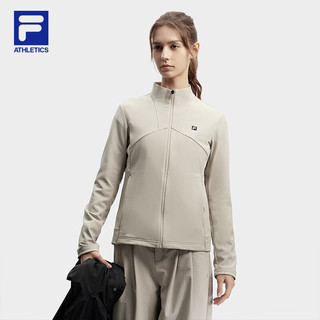 FILA 斐乐女士上衣两件套2024春户外运动中长款连帽外套 深黑-BK 175/92A/XL