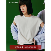 法国拉科斯特 LACOSTE女装24休闲宽松纯色无袖个性设计T恤TF3847 70V/米白色 36/160