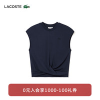 法国拉科斯特 LACOSTE女装24休闲宽松纯色无袖个性设计T恤|TF3847 166/藏青色 40/170