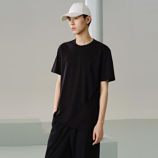GXG男装 零压系列多色短袖T恤 24年夏季G24X442099 黑色 190/XXXL