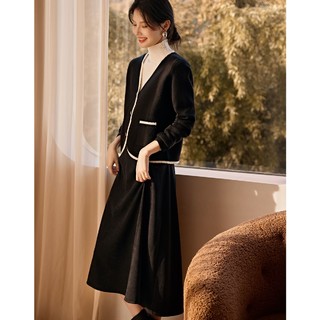 XWI 2023春季新款轻熟优雅拼接高级感香风女式经典小香风两件套装