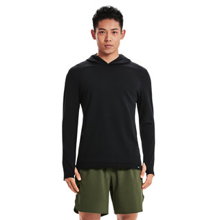 安德玛 UNDERARMOUR）男子IntelliKnit针织连帽跑步运动卫衣1375075 黑色001 L