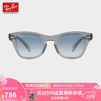 雷朋（RayBan） RayBan雷朋墨镜2023男潮流渐变款女方形太阳镜0RB0707SF 66413F透明灰镜框 尺寸53