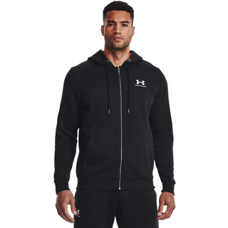 安德玛（UNDERARMOUR）Essential男子抓绒连帽训练运动外套1373881 黑色001 XL