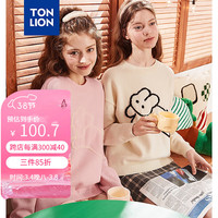 唐狮 TONLION女圆领前胸图案提花毛衫dt 浅桃粉 M