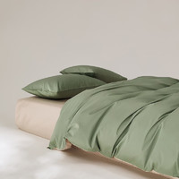 AIDLI 100支纯棉四件套新疆棉纯棉被套床单枕套 高支高密床上用品 阿克曼绿 200*230cm床单四件套