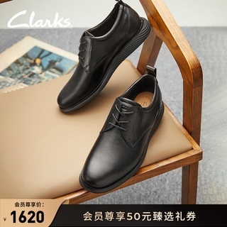 Clarks其乐轻跃系列男款英伦正装皮鞋经典德比鞋休闲皮鞋结婚鞋 黑色 261780387  42.5