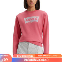 李维斯（Levi's）女款白色简约高级感长袖T恤圆领套头衫卫衣20405076 Italian Rose S