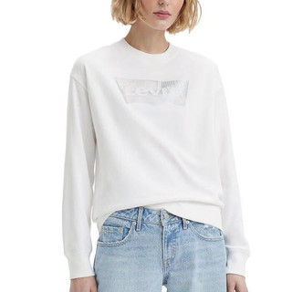 李维斯（Levi's）女款白色简约高级感长袖T恤圆领套头衫卫衣20405076 Italian Rose S