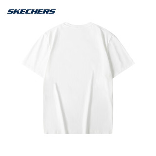 斯凯奇（Skechers）短袖男女同款夏季透气衣服休闲纯色圆领简约t恤衫 FHL221M209-0019 亮白色 M