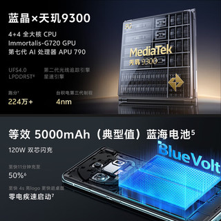 vivo X100 16GB+512GB 辰夜黑 蓝晶×天玑9300 5000mAh蓝海电池 蔡司超级长焦 120W双芯闪充 5G手机