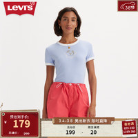 Levi's 李维斯 24春季女士短袖T恤柔软舒适气质减龄时尚小清新 奶蓝色 A3519-0016 L