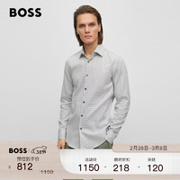 BOSS（服装） BOSS男士春夏易熨烫弹力棉质修身衬衫 350-浅绿色 EU:41A