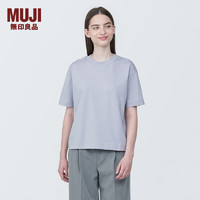 无印良品 MUJI 女式 天竺织 圆领短袖T恤 打底衫女款内搭多巴胺BB2P5A4S 灰色 XL 165/92A