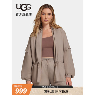 UGG夏季女士舒适时尚纯色长拉链长袖休闲服夹克 1152865 WFG  狼灰色 XS