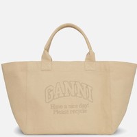 GANNI 回收棉帆布XXL购物袋