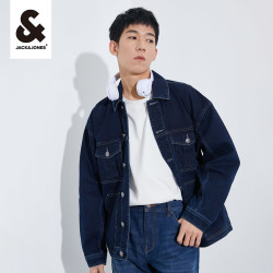 jackjones杰克琼斯百搭宽松个性刺绣街头牛仔外套男士