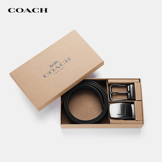 蔻驰（COACH）男士商务休闲双扣头双面腰带黑色CQ067BKBK【品牌授权直供】 120*3.8cm