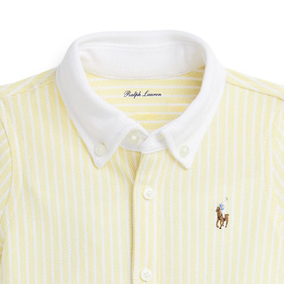 Polo Ralph Lauren 拉夫劳伦 婴童 24年春条纹棉牛津布短连衣裤RL41216 999-黄色 6M