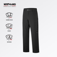 诺诗兰春夏男士防泼户外通勤防风徒步登山软壳长裤NXPEH5241S 纯黑色 180/XL