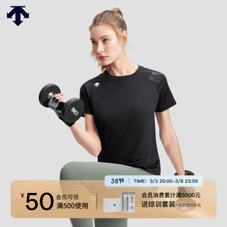 DESCENTE迪桑特WOMEN’S TRAINING系列女士短袖针织衫夏季 BK-BLACK 2XL (180/96A)