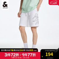 杰克·琼斯（JACK&JONES）夏季男装毕加索联名大艺术家系列刺绣运动五分裤休闲短裤裤子 白色 175/80A/MR