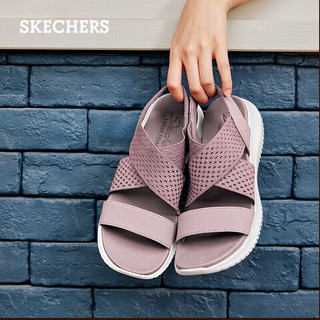 SKECHERS 斯凯奇 女子凉鞋轻便舒适运动休闲凉鞋 32495 MVE茱萸粉 35