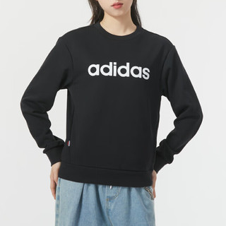 阿迪达斯 （adidas）女装 2024春季运动服跑步训练卫衣圆领休闲舒适套头衫 JJ0427 XL/170