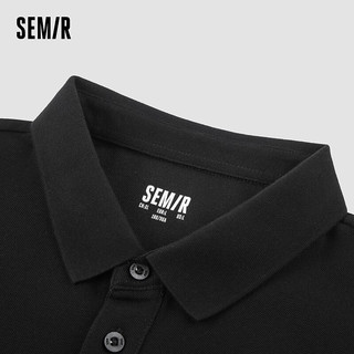 森马（Semir）POLO衫男2024夏季字母刺绣短袖上衣通勤商务男装凉感抗菌 黑色90001 170/88A/M