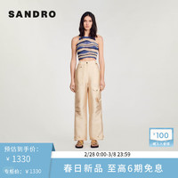 SANDRO2024早春新款女装法式网眼镂空波浪针织背心上衣SFPPU01834 D272/多色 0