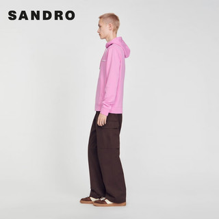 SANDRO2024早春男装多巴胺粉色抽绳连帽针织卫衣SHPSW00636 60/粉色 XS