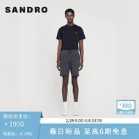 SANDRO2024早春新款男装法式简约碳灰色直筒针织短裤SHPBE00071 21/碳灰色 XS
