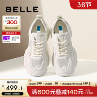 BeLLE 百丽 百搭网面老爹鞋女24夏季透气休闲鞋A8L1DBM4 米色 34
