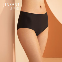 金三塔无尺码无痕内裤抗菌中腰真丝底裆内裤 黑色7100-1 均码（适合90~130斤）