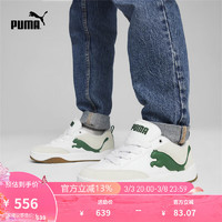 彪马（PUMA） 男女同款复古休闲鞋 PARK LIFESTYLE SD 395022 白-深绿色-灰色-03 37