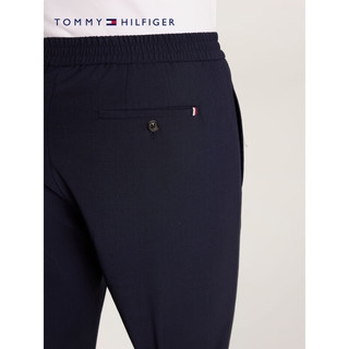 TOMMY HILFIGER 24春季男羊毛混纺半松紧腰锥形西装裤休闲裤MW0MW34888 藏青色DW5 38