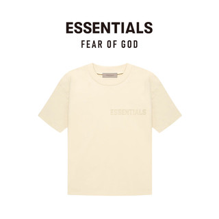 FEAR OF GOD ESSENTIALS植绒LOGO系列棉质圆领短袖T恤 美式高街舒适潮牌透气简约内搭 珊瑚色 XS