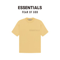 FEAR OF GOD ESSENTIALS胶印LOGO系列棉质圆领短袖T恤 美式高街潮牌透气舒适宽松内搭 鹅黄色 XS
