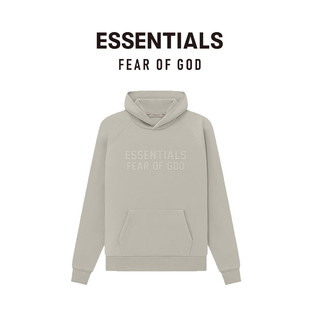 FEAR OF GOD ESSENTIALS胶印正中LOGO系列棉质连帽卫衣美式高街宽松潮牌时尚加绒外套 海豹灰 M