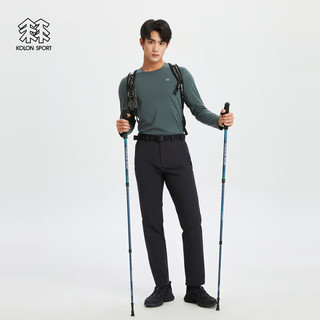 KOLON SPORT可隆户外休闲长裤男防风防泼水登山徒步长裤 黑色BK 180/XL