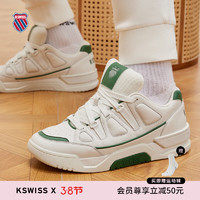 盖世威（K·SWISS）男女板鞋 24春季 时尚防滑耐磨运动板鞋 9273-US 108温布尔登白/梦幻银/灌木绿 40 男