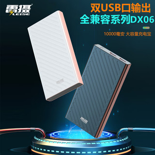 雷摄（LEISE） LS-DX06移动电源10000毫安大容量充电宝 （白色）双口输入输出/苹果/安卓/Type-C/小米/华为通用 1万毫安双USB充电宝