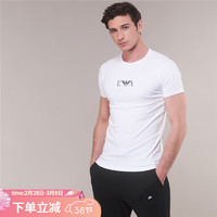 ARMANI/阿玛尼 EA 鹰标修身内搭男士短袖圆领T恤 111267 CC715 白色4710 M