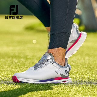 FootJoy高尔夫球鞋女鞋FJProSLX专业竞技golf鞋防泼水防滑运动鞋子 白/紫/红98199 美码7.5=38.5码