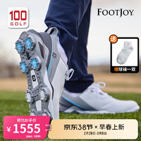 FootJoy高尔夫球鞋男士全新Tour Alpha属性轻便可拆卸鞋钉稳定男 白灰色55506（鞋带） 42码