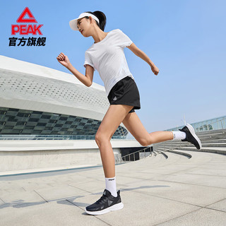 匹克运动短裤女2024夏季宽松速干外穿跑步瑜伽裤休闲短裤 黑色 XL