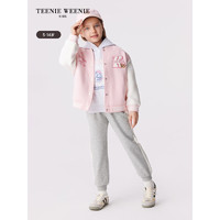 Teenie Weenie Kids小熊童装24春季女童撞色插肩棒球服外套 粉色 130cm