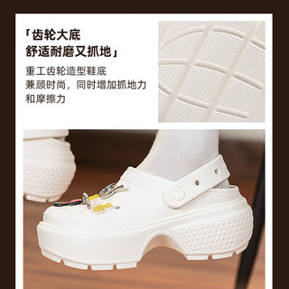 卡骆驰（crocs）洞洞鞋女鞋 24春夏雪屋Clog运动拖鞋户外沙滩鞋雪屋Clog凉鞋 清新粉笔白 39-40